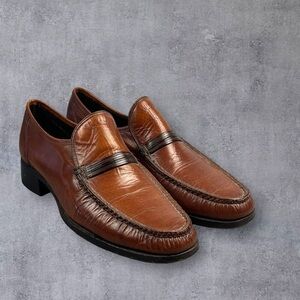 The Florsheim Shoe Imperial Quality Mens Sz: 9C Cognac Leather Loafer Preppy